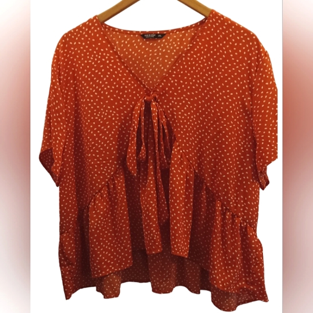 Shein Curve Polka Dot Blouse Size 4XL